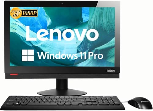 Lenovo ThinkCentre M810Z Ordinateur de bureau tout-en-un avec écran 21,5, Intel Core i5-7400, 8 Go de RAM, SSD 512 Go, clavier américain, WiFi, Bluetooth, Windows 11 Pro (reconditionné)