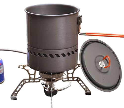 Pentola da Campeggio,Stufa da Esterno Compatta | Set di Pentole da Campeggio per Cucina all'Aperto,Per Famiglia Amici Studenti Adulti Uomini Donne Outdoor Zaino in Spalla Escursionismo