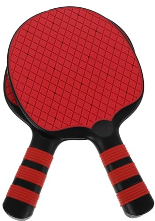 Kisangel 2 Stück-Pack Anfänger Tischtennisschläger Penhold Shakehand mit Rutschfestem Griff Kunststoff Trainingsschläger für Indoor Outdoor Roter Übungsschläger mit Hoher Kontrolle