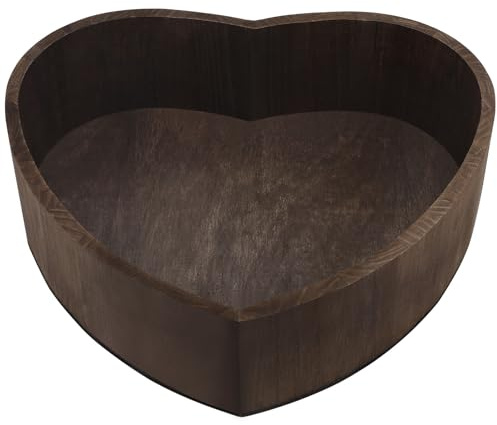 GALPADA Heart Shaped Wooden Posing Basket Photo Prop for Newborn Photography with Coffee Colour Suitable for Photo Shoot and Studio Use