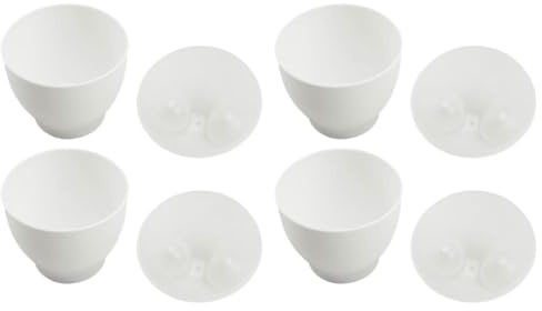 YARNOW Cuociuova Utensile per Cottura a Vapore Rapida per Microonde Set 4 Pezzi in Pp Bianco Accessorio da Cucina per Preparare Colazioni Veloci