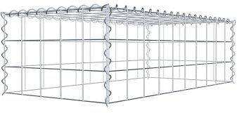 GABIONA Cestino di Pietra Gabbione Maglie rettangolari, 10 x 10 cm, profondità 50 cm, Cestino per la Coltivazione di Tipo 3, Chiusura a Spirale, con zincatura galvanica