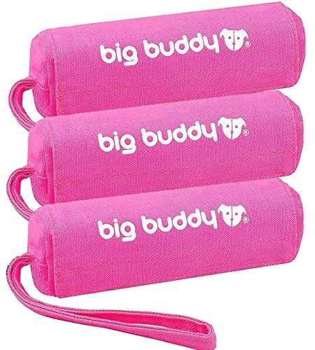 big buddy® Futterdummy für Hunde | Apportierbeutel, Futterbeutel, Hundetraining, Agility Training, Hundeerziehung, Dummy für leckerlies - extrem strapazierfähig (Dreierpack, Pink)