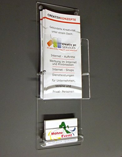 Flyer Wandhalter mit Visitenkartenfach