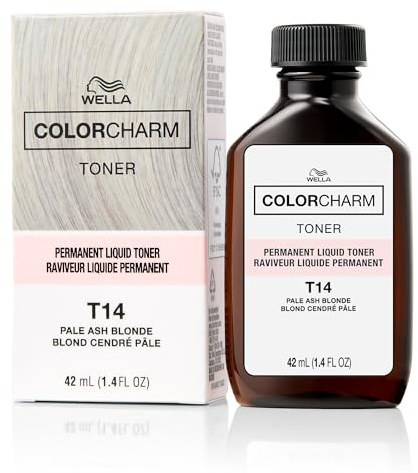 COLORCHARM Permanent Liquid Toners | Neutralize Brass | Free of Parabens | Vegan | T14 Pale Ash Blonde | 1.4 Fl Oz
