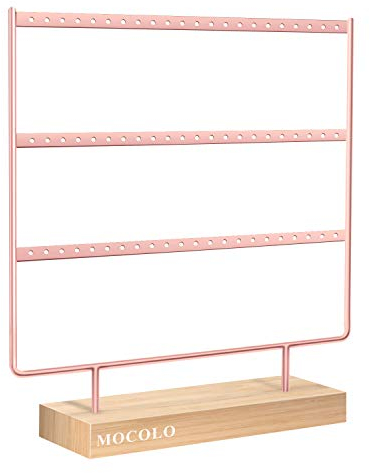 Organizador de Pendientes, Soporte para Pendientes para Colgar (66 Agujeros y 3 Capas)