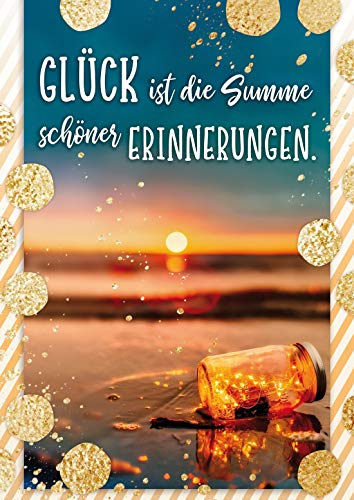 bentino Geburtstagskarte mit MUSIK und LICHTEFFEKT, DIN A5 Set mit Umschlag, spielt Ein schöner Tag (Coverversion), romantische Geburtstagskarte mit leuchtendem Sonnenuntergang