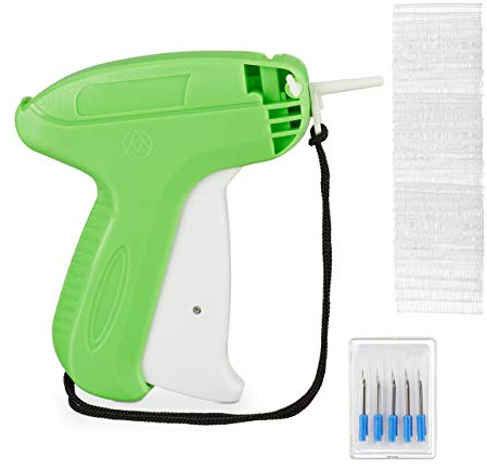 Pistolet étiquette, Lot de 4, étiqueteuse avec 5 Aiguilles de Rechange & 5000 Attaches incluses, swifteuse, Vert-Blanc