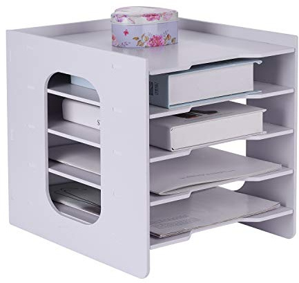 Schreibtisch Organizer Dokumentenablage A4 Aktenablage 5 Fächer Papierablage Holz Tisch Organizer Stabil Dokumentenhalter Büro Ablagefächer Zuhause Briefablage Buch Ablagesystem Schule Magazin Halter