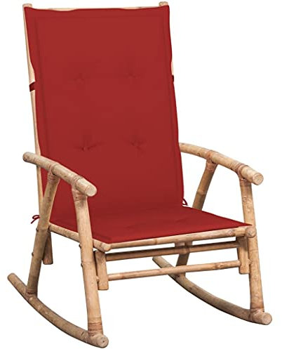 YITHOPI (Wir Versenden Schnell) Drinnen und draußen Bambus Schaukelstuhl,Garten Sonnenliege Relaxsessel,Sessel,für Draussen,Wohnzimmer,Schlafzimmer,Terrasse,Balkon,Schaukelstuhl mit Auflage Bambus