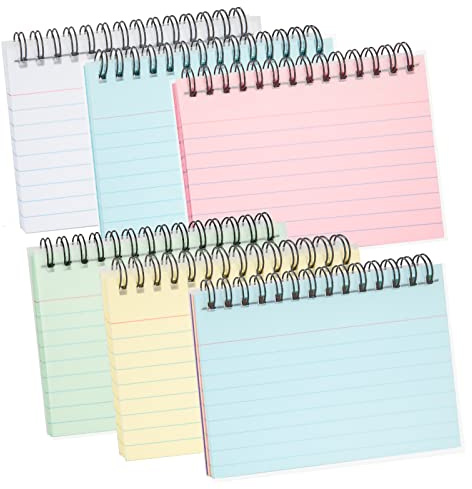 Heveer Karteikarten Mehrfarbige Liniert Karteikarten 12.5x7.5cm Revisionskarten Bunt Spirale Notizblock für Schule Büro Lernen 300 Blatt, CSKSXQB01_C6_6