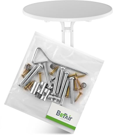 BeFair Stehtisch Zubehör Schrauben Set – Ersatzteil für Stehtisch Nico und Ela, weiß, Montageset für sicheren Stand und stabile Befestigung