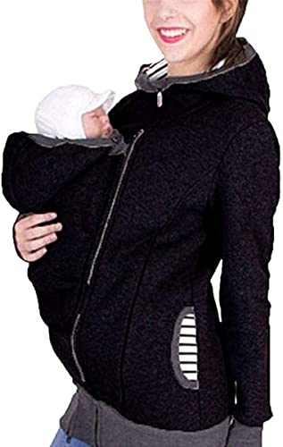 Multifunktion Tragejacke Für Papa Mama Und Baby,Bequem Multifunktional 3 In 1 Sportliche Jacke Mit Abnehmbar Babyeinsatz Winter Reißverschluss Umstandsjacke 1,3XL