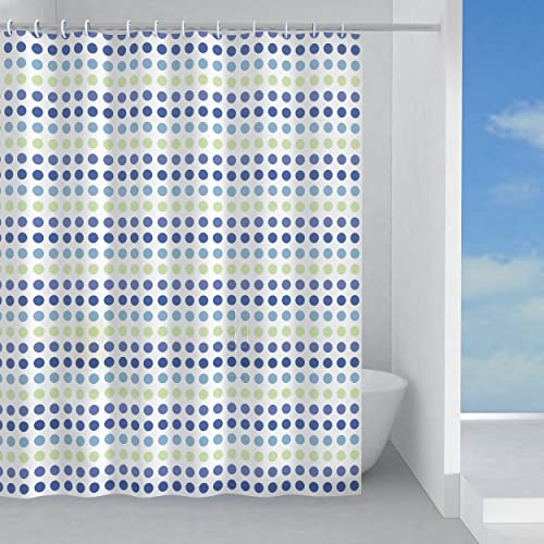 Gedy Tenda Doccia in Peva Texture Biglie, Materiale Ecologico Inodore Impermeabile, Dimensioni L 120 x H 200 cm 8 Anelli Inclusi, Tenda Vasca da Bagno che Non Aderisce al Corpo, Lavabile a Mano