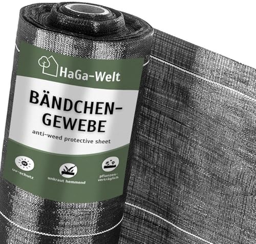 HaGa Bändchengewebe | 0,6m x 50m - 100g/m² | chemiefreier Unkrautvernichter | UV-beständig und robust für Wege & Terrasse - weniger Unkraut entfernen