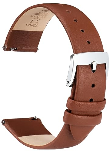 OTTOODY Elegantes & Ultraweiches Leder Uhrenarmband - 12mm, 16mm, 20mm Armband mit Schnellverschluss für Damen & Herren - Hochwertiger Ersatz für Uhr & Smartwatch