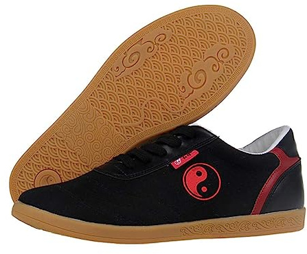 Tai Chi Kung Fu Shoes for Men Women Lightweight Martial Art Sneakers Chinese Traditional Wushu Shaolin Wing Chun Trainer,Black,8.5