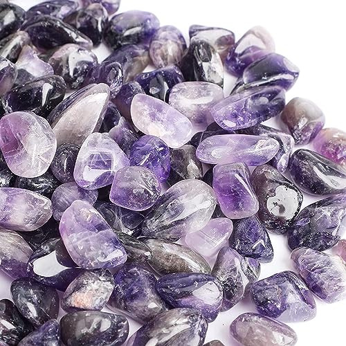 KHDULQ 200 Gramm Natürlicher Amethyst Stein,Dekosteine Garten, Amethyst Heilsteinen, Reinigungsstein, Landschaft, Gartendekoration, Ornamente herstellen Glücksstein, DIY Wohndeko (Lila)