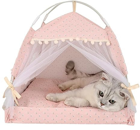Katzenzelt, Tipi Zelt Hunde Und Katzen, Hundezelte Hundehöhle Und Haustierhäuser, Mit Abnehmbarem Waschbarem Kissen, Für Katzen Oder Kätzchen Oder Kleine Haustiere
