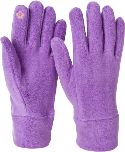 styleBREAKER Damen Touchscreen Handschuhe Fleece | Leitfähige Fasern für Displays, wärmendes Gewebe, extrem elastische Einheitsgröße für 16-21 cm Handumfang (Gr. 6-8).