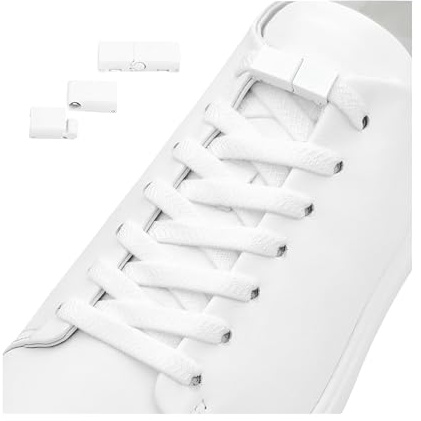 Nounex21 - Premium Elastische Schnürsenkel mit magnetischem Metall-Lock-Verschluss, Set für Schuhe ohne Binden - Schnellschnürsystem für Sneaker