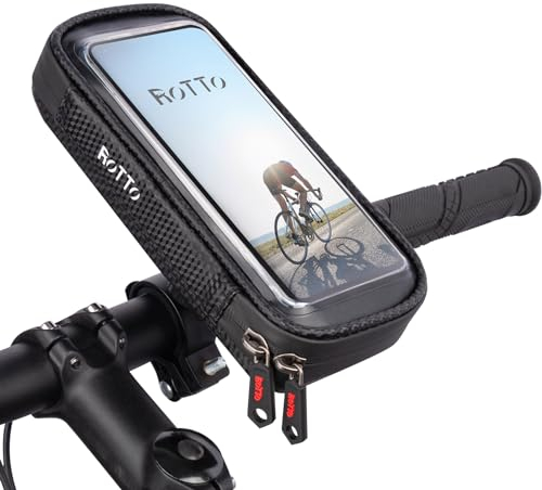 ROTTO Handyhalterung Fahrrad Lenkertasche Wasserdicht Handyhalter 360°Drehbarem Fahrradhalterung mit Regenhaube Für 7 Zoll Handys