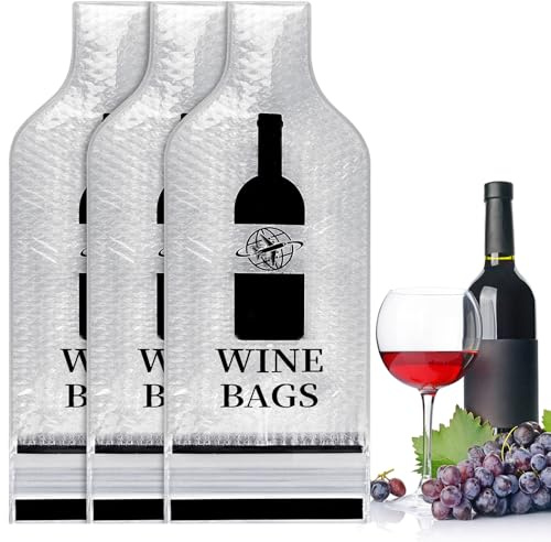 Wine Bags for Travel, 3 Set Reusable Wine Bottle Travel Protector Bags, Double Layer Leak Proof Wine Travel Bags for Wine Bottles Airplane Car Cruise Safety Impact Resist, Wine Sleeves for Suitcase