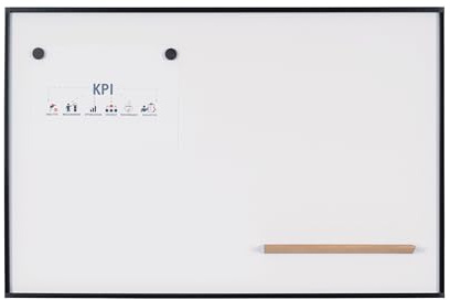 Bi-Office Resolutions 2025 Magnettafel, 90x60cm, Lackierte Stahloberfläche, Schwarzer Aluminiumrahmen