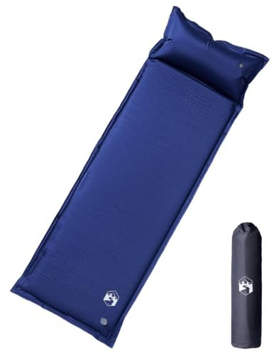 Outdoor Recreation Selbstaufblasende Campingmatratze mit Kissen 1 Person Marineblau Camping & Wandern
