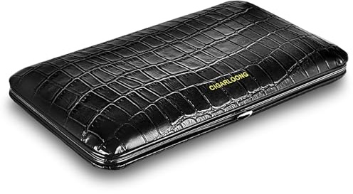 VGYUPIXD Zigarren Set, Leder Zigarren Etuis mit, Tragbarer Humidor Zigarren für Reise Kurztrips Humidor, für Papa am Vatertag oder Geburtstag, Black 5-Pack