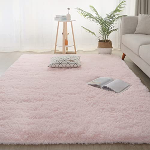 Jyswx Shaggy Hochflor Teppich - Flauschig, rutschfest, Waschbar - Grand Moderner Teppich für Wohnzimmer/Schlafzimmer, Kunstfell Imitat, Farbe: Rosa, Größen: 200 x 280cm