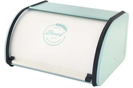 FLCPJGV Iron Bread Box Bread Storage Bread Holder with Lid Bread Pastry Case Case for Living Room, White Green S