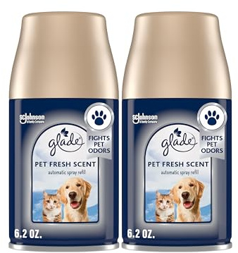 Glade Automatic Spray Refill, Pet Fresh Scent, Scented Air Freshener for Home and Bathroom, 6.2 Oz, 2 Count