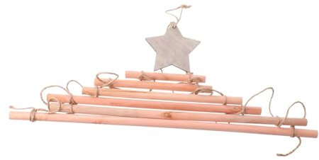 FELTECHELECTR Baumleiter Holzleiter Mit Stern Und Rustikalen Holzästen Weihnachtsdeko Für Fenster Und Wand Adventskranz Dekoration Für Gemütliche Wohnräume