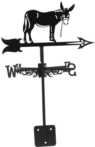 TINEASUR Girouette Décorative en Métal pour Jardin Âne avec Indicateur Météo Statue De Jardin Artistique Installation Simple