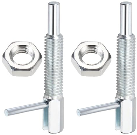 PATIKIL Retractable Indexing Plunger Pin, 2 Pcs M8x1.25 Carbon Steel Spring Safety Pin Spring Loaded Latch Telescopic Locking Pin with L-Handle for Industrial Equipment