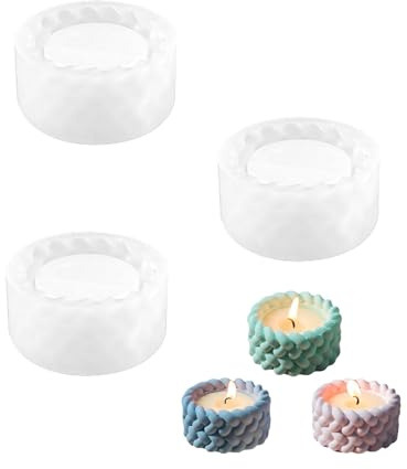 LUMOOM 3 moldes de silicona para velas de té, portavelas, moldes de silicona, moldes para fundición de velas, macetas de almacenamiento, decoración del hogar