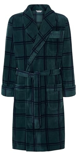 El Búho Nocturno Vestaglia Uomo Inverno Pile Pesante Polare - Accappatoio da Camera Lungo Caldo/Giacca Invernale Cerniera - Taglie Forti Tasche Elegante Spesso Morbido, 100% Pol., Verde 0609, M