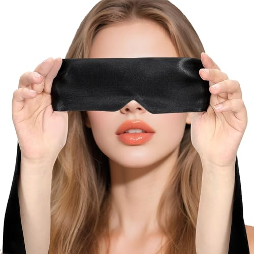 Satin-Augenmaske, Reise Augenmaske für Frauen Männer, Augenbinde Schlafmaske, Augenmaske Schlafmaske, für Nachtschlaf Reise Nickerchen Meditation, Schlafbrille