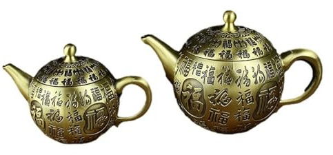 Teiere in bronzo con statua moderna steampunk, decorazione per soggiorno, per collezionisti d'arte, regalo per proprietari di case, camera da letto, ufficio, casa, Feng Shui (8,5 cm, 1)