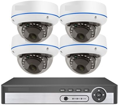 8CH 5MP POE di telecamere sicurezza a cupola Telecamera IP a prova vandalo for interni Home CCTV Record Kit protezione sorveglianza(2T,8CH NVR 4PCS CAMERAS)