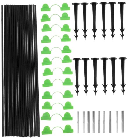 HIAKDOFT Supports Arceaux pour Filets de Jardin Anti-Oiseaux et Anti-Insectes Tiges Flexibles Fibre avec Piquets Protection de Plantes pour Cultures et Potagers Ensemble