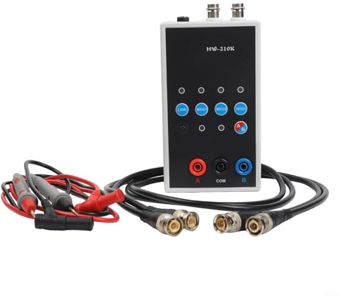 CYRENT Probador de curva VI de doble canal HW-210K para detección en línea de placa de circuito, 4 frecuencias de prueba ajustables, se adapta al osciloscopio digital analógico, entrada de señal doble