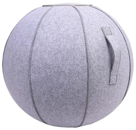 Yoga-Ball, 63,5 cm, Fitness-Sitzball, Stuhl für Zuhause und Büro, mit Abdeckung, Pumpe und Griff, Marmor