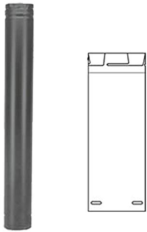 DuraVent 3PVP-12B - Tubo de chimenea PelletVent Pro tipo L de 3 pulgadas de diámetro interior, doble, color negro