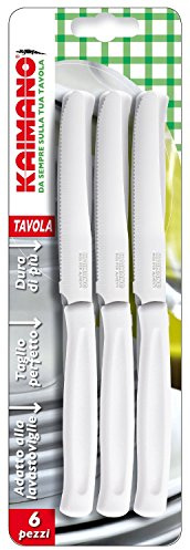 Kaimano KDN021506W 6 Coltelli Dinamik Tavola Lama Dentata Bianco