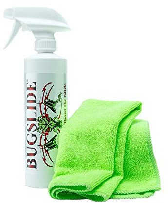 BugSlide 16 Oz Shop Kit Cleaner and Polisher with Microfiber Towel, Spray and Wipe Car Cleaner, Waterless Detailer for Removing Bugs Without Scratching, Shining and Degreasing All Surfaces