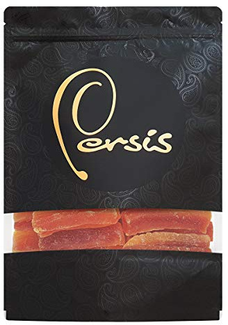 Persis Crystallised Papaya Spears - Vegan Snack | Healthy & Natural | Baking & Cake Decorating | Trail Mix & Granola | Smoothie & Yogurt Topping (500g)