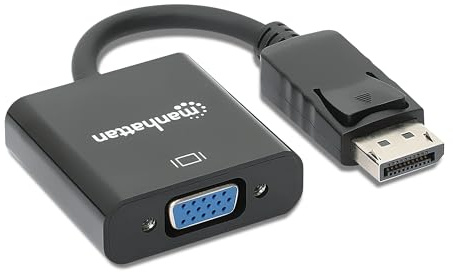 Manhattan DisplayPort a VGA convertidor de Cable (DisplayPort Macho a HD15 Hembra 15 cm Activo) Negro 151962