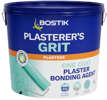 Bostik Plasterer’s Grit, Plaster Bonding Agent, No Mixing, Suitable For Interior Use, Easy to Apply, Colour: Green, 5L